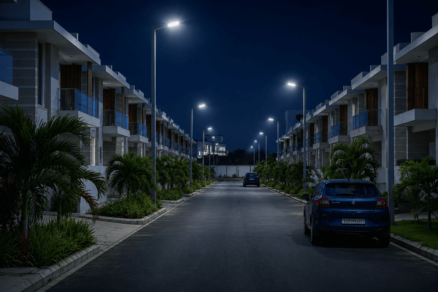 Preston Amari illuminated street view at night