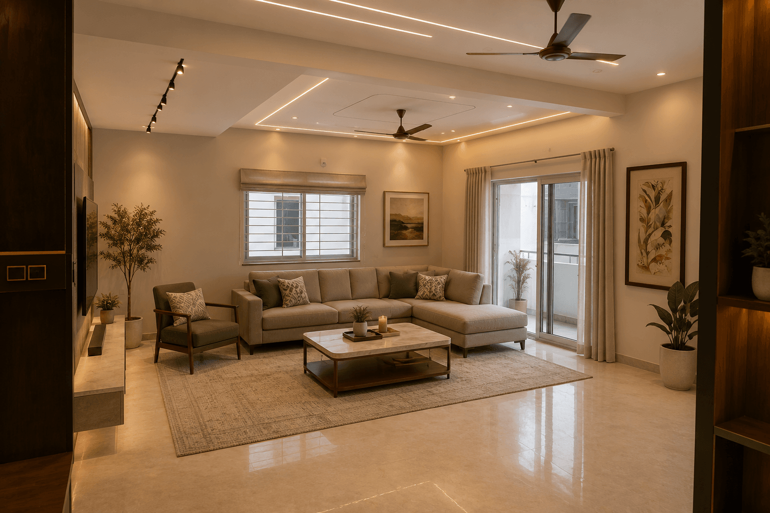 Elegant villa living room design
